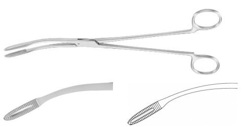 КОРНЦАНГ МАЙЄР ДЛЯ ТАМПОНІВ/ПЕРЕВ'ЯЗОК, БЕЗ КРЕМАЛЬЄРИ, ВИГНУТИЙ, 265 ММ